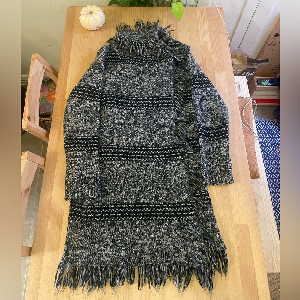 BB DACOTA wrap fringe cardigan